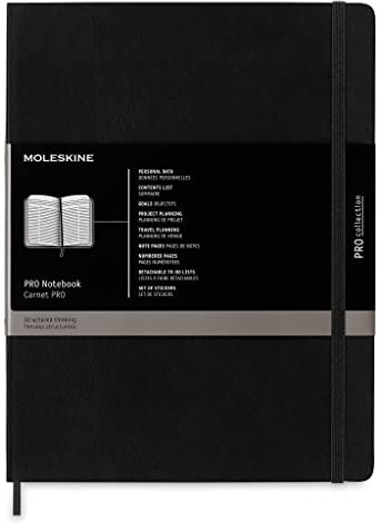 Moleskine, Professioneller Schreibtisch-Notizblock, A4-Notizblock für die Arbeit, Weicher Einband und elastischer Verschluss, Extra Großes Format 19 x 25, Farbe Schwarz, 192 Seiten