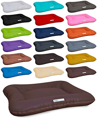 dogsfavorite Hundebett Classic aus Kunstleder Gr. XXL 135 x 110cm braun Hundekissen Hundesofa Hundebetten