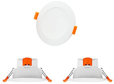 ENUOTEK Lamparas Focos LED Empotrables de Focos de Empotrar en Techo Downlight LED 8W Regulable Color de Iluminación Ajustable Diámetro del Agujero Techo 75-90MM Lot de 3