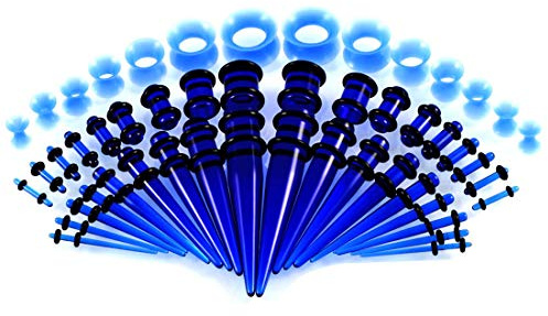 BOOM 18 Stück Taper konisch + 18 Stück Ohr-Plugs 1,6 mm-10 mm Acryl + 14 Stück Silikon Tunnel 3 mm - 12 mm