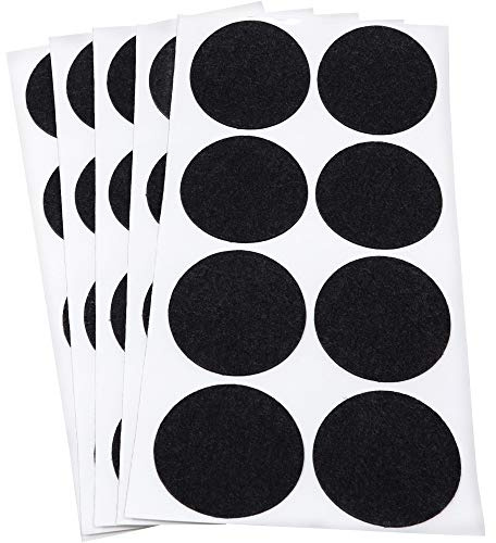 Adsamm® / 40 x Selbstklebende Filzgleiter/Schwarz/ø 50 mm/Rund / 1.5 mm dünne Selbstklebende Möbelgleiter aus Filz