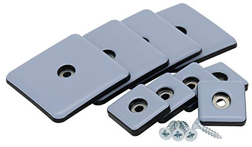 Teflongleiter zum Schrauben 25 & 50 mm 4-16 STK Möbelgleiter Teflon PTFE Gleiter (25 x 25 mm 16 Stück) Grau