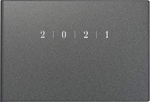 rido/idé 7017563801 Taschenkalender Septimus, 2 Seite = 1 Woche, 152 x 102 mm, Kunststoff-Einband Reflection grau, Kalendarium 2021