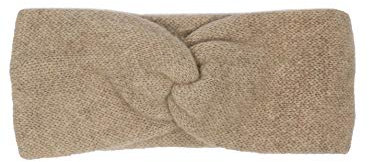 Zwillingsherz Stirnband aus 100% Kaschmir - Hochwertiges Grobstrick-Kopfband im Uni Design für Damen Frauen Mädchen - Wolle - Ohrenschutz - Haarband - warm und weich für Frühjahr Herbst und Winter