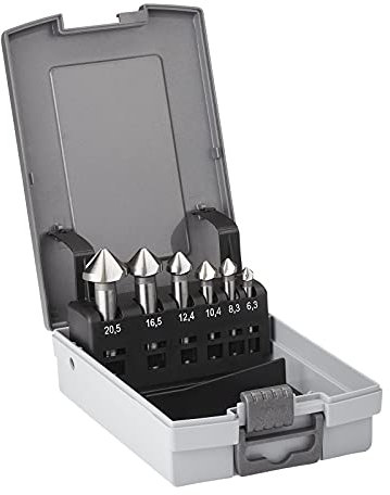 Kegelsenker-Set 6-tlg. HSS-G DIN 335 C Senker Bohrer Senkbohrer Ø 6,3/8,3/10,4/12,4/16,5/20,5 mm Entgratsenker-Satz von SOTECH