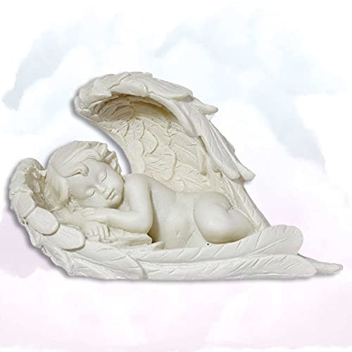 mtb more energy Angelo decorativo Protecting Angel Wings – Angelo custode figura angelo cherubina, lunghezza 9 cm, decorazione angelo bambino