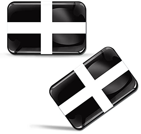 SkinoEu Cornwall Flag Sticker for Car Motorcycle 3D 2 Pack F 188
