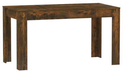 vidaXL Esstisch für 4 Personen, Rechteckig, 140x74,5x76 cm, Holzwerkstoff, Rauch-Eiche-Finish, Robustes Design, Moderner Stil, Esszimmer- oder Wohnmöbel