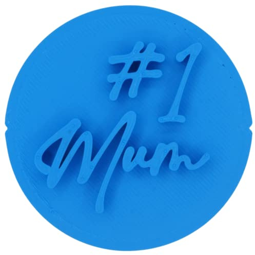 #1 Mum Cookie Stamp Fondant Embosser 6cm (2.36 inches) Made in The UK for Baking, Cooking, Fondant, Icing, Cupcake, Cookie, Cake, Biscuits, Decoration