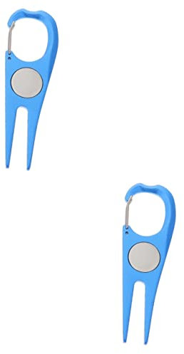 BESPORTBLE 2stücke Golf Divot Werkzeug Professionelle Pitchgabel Mit Ballmarker Tragbares Reparaturtool Für Golftraining Für Rasenpflege Und Golfzubehör