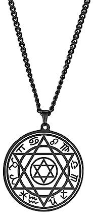 VASSAGO Talismano Sigillo di Collana Stella di Davide a sei punte 12 Costellazioni Ciondolo Amuleto di protezione Acciaio inossidabile Esagramma Gioielli ebraici Regalo