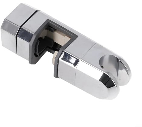 Duschhalterung, Schiebehülse, fester Sitz, kein Stanzen, Badezimmer, quadratische mittlere Gabel, Duschstange, Zubehör (Silber)
