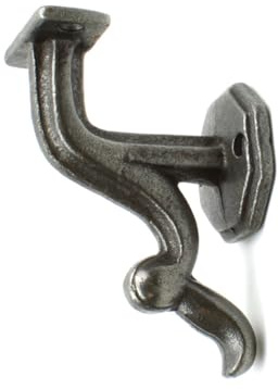 Oakcrafts Antique Cast Iron Victorian Handrail Bracket with Elegant Victorian Swirl
