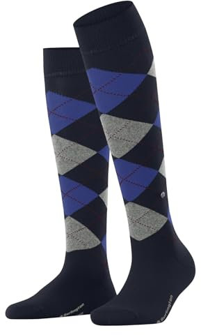 Burlington Damen Kniestrümpfe Marylebone W Kh Wolle lang gemustert 1 Paar, Blau Marine 6120, 36-41