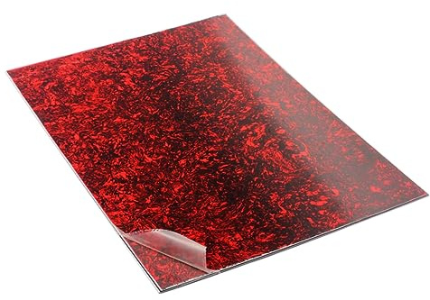 Rohling für Schlagbrett 44x29cm für Akustikgitarre und Bass | 3-lagig, Acryl und Pvc, Schutzfolie, Formstabil und Verschleißfest, Rot für Selbstgemacht Projekte