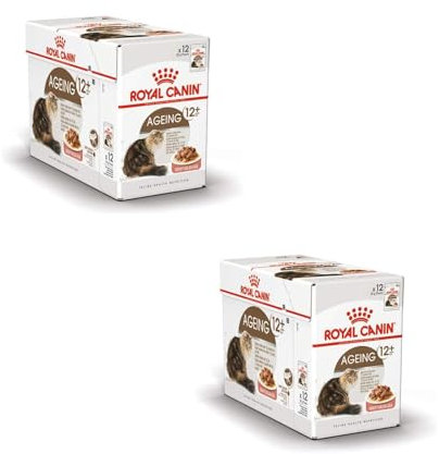 Royal Canin Ageing 12+ in Soße | Doppelpack | 2 x 12 x 85 g | Alleinfuttermittel für Senior Katzen ab dem 12. Lebensjahr | Kann die Gesundheit der Nieren und Gelenke unterstützen