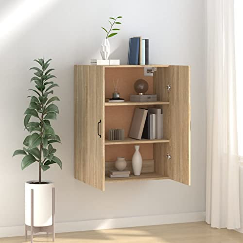 Chaduof Hängeschrank, Wandschrank Wohnzimmer, Aufsatzschrank, Sonoma-Eiche 69,5x34x90 cm Holzwerkstoff - 812270
