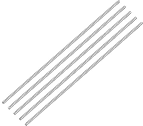 QUARKZMAN 5 Stück Gewindestangen, M5 x 300mm, 304 Edelstahl, Gewindestab mit metrischem Vollgewinde, M5-0,8 Gewindestift für Möbel- und Maschinenmontage