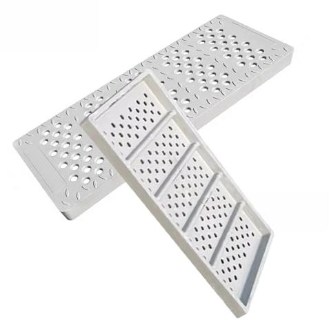Canaletta Scolo Acqua Piovana 2 Filtri per Canali per Prati, Cucina, Grondaia Antiscivolo, Drenaggio, Copertura di Drenaggio per Trincea Fognaria Durevole per Cortile, Bagno(50x25cm/19 3/4x9 7/8)
