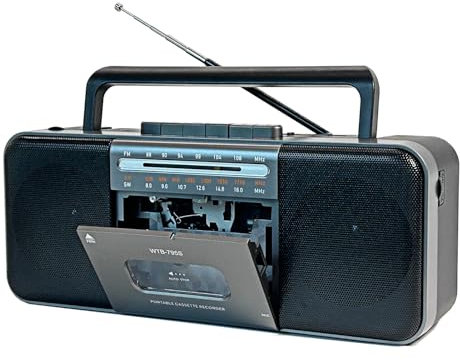 Lettore di cassette, registratore di cassette, registrazione radio AM/FM/SW su cassetta/USB, convertitore da cassetta a MP3, con Bluetooth, grande altoparlante da 10 W, portatile