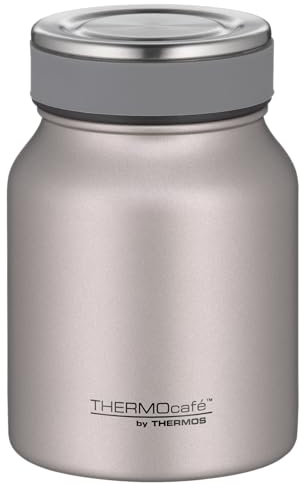 THERMOcafé by THERMOS TC FOOD JAR Récipient isotherme à double paroi en acier inoxydable 0,50 l, 9 h chaud 14 h froid, en acier inoxydable, anti-fuite, passe au lave-vaisselle, pour le bureau et les