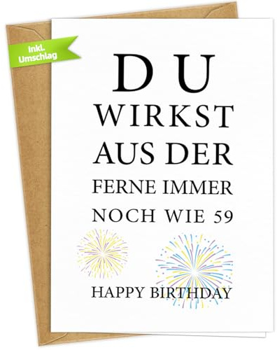 WenmthG Geburtstagskarte 60. Geburtstag Frauen & 60 Geburtstag Männer - Karte zum 60 Geburtstag - 60. Geburtstagskarten mit Umschlag - Happy Birthday Grußkarte zum 60 Geburtstag Frau & Mann