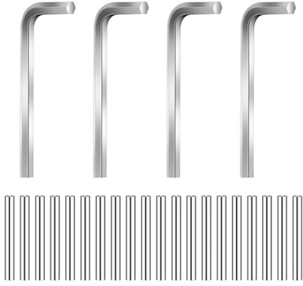 Essential - Cerniera a molla, 20 perni in acciaio inox e 4 chiavi esagonali, adatte per fissare la tensione della cerniera della porta