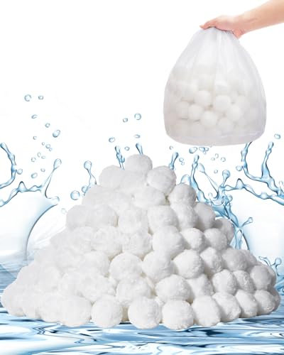 VEVOR Pool Filter Balls for Sand Filter, 3.5 lbs, Filter Balls Replace Pool Filter Sand, Reusable Polyester Fiber Filter Media Balls with Wash Bag, for Swimming Pool Above Ground Pool Aquarium Tank