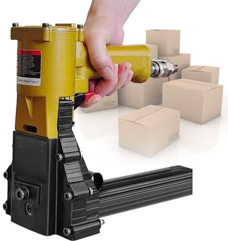 VNATWGOO Automatic Carton Packing Staple Tool, Pneumatic Handheld Box Sealer Machine for 15mm-18mm/22mm Nails, Industrial Carton Closer,15to18mm