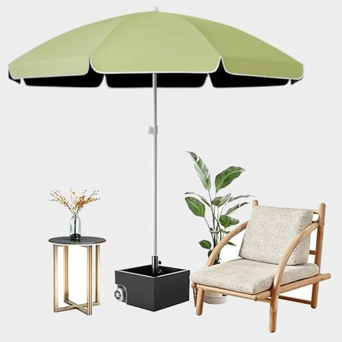 1.8/2.2/2.4/2.6m Parasol De Jardin Extérieur, Portable Pliable Parasol De Marché Parasol De Table, Protection UV Parapluie Pour Terrasse Plage Piscine, Rond Parasol Droit Imperméable(Fruit Green,2.2m/