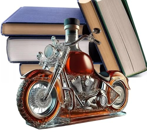 Decantador De Vino Tinto | Botellas Decantadoras de Whisky con Diseño de Motocicleta en Vidrio | Botella Para Bebidas Aerador De Licor Vintage Regalo Para Hombre Padre Cumpleaños Día Del Padre Cocina