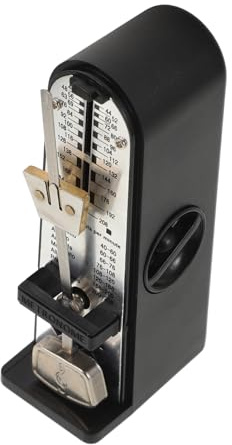 iplusmile Mechanisches Metronom für Gitarre und Violine Tragbar aus Abs und Metall Präzises Tempo Tool für Verschiedene Musikstile Praktisches Zubehör Schwarz