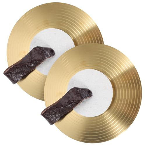 AKOOSY Platillos de Aleación Dorados Color Aleatorio Instrumento de Percusión Ligero y Pequeño Mejora el Sentido del Ritmo para Niños Adecuado para Bandas y Fiestas de Baile