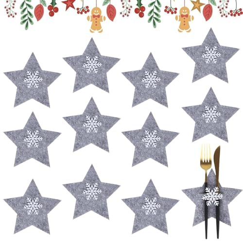 Besteckhalter Weihnachten Filz,12 Stück Bestecktasche Weihnachten Tischdeko Besteckbeutel,Weihnachtsmann Besteckhalter,Matten,Platzset,Weihnachtsdeko für Messer,Gabeln & Löffel,Party & Festtags Essen