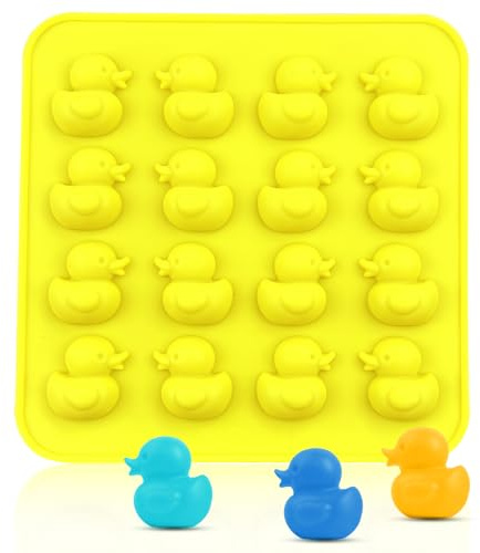 Yellow Duck Shaped Cake Chocolate Mould,Reusable Non-Stick Silicone Mould for Baking,Ice Cube, Jelly, Fondant, Hard Candy