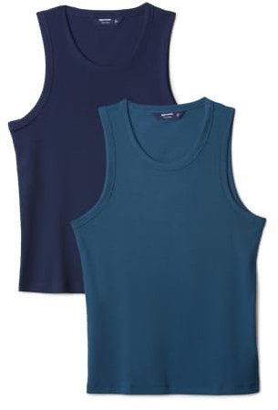 Amazon Essentials Débardeur Côtelé à Coupe Ajustée Homme, Lot de 2