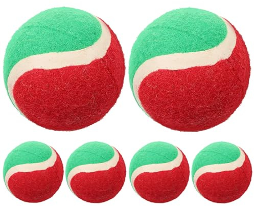 HIAKDOFT 6 Stück Teiliges Hundespielzeug Tennisbälle für Mittelgroße Hunde Robust Bissfest Leichte Kauspielzeuge für Welpen und Aggressive Kauer zur Zahnpflege und Spieltraining
