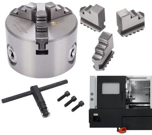 3 Jaw Chuck 3-Jaw Self-Centering Alloy Attachments | 80mm Precision Wood Metal Lathe Chuck for Router Engraver 3D Printer Machining Center Woodworking Drilling Workshop