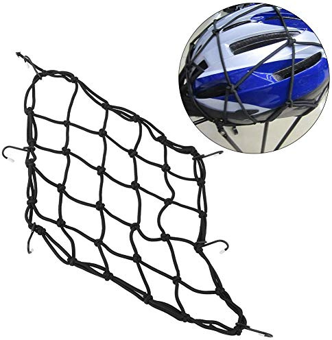 Yechiry Motorcycle Luggage Net, Elastic Storage Bag, 6 Metal Hooks Storage Net with Secure Attachment, Ideal for Bike, Camping, Fishing, Car Trunk & Saddlebags