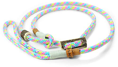 Retriever-Leine/Moxonleine Elegant-Style | handgefertigte Hundeleine aus Tau mit Halsbandfunktion & Horn-Stopper | 8mm – besonders leicht & handlich | Training, Alltag & Spaziergang