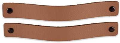 Brute Strength – Ledergriffe für Möbel – 20 x 2,5 cm – Taupe – 2 Stück | Handgefertigte Möbelgriffe und Lederschlaufen aus Vollnarbenleder; für Schranktüren und Schubladen, Schrauben inklusive