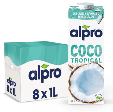 Alpro Bebida Vegetal de Coco - Pack de 8 x 1L