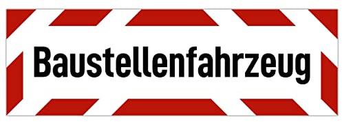 Baustellenfahrzeug Magnetschild (32x10 cm groß) (2 Größen) | Magnetisches Schild passend für jedes Auto auf der Baustelle - Magnetfolie als Alternative zu Aufkleber - Wetterfest