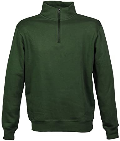 Niscioma Felpa da Lavoro Uomo Mezza Zip - Felpe Senza Cappuccio Tinta Unita Stampabili, Maglia Tuta Felpata Misto Cotone, Collo a Lupetto Zip Corta, Modello Bel