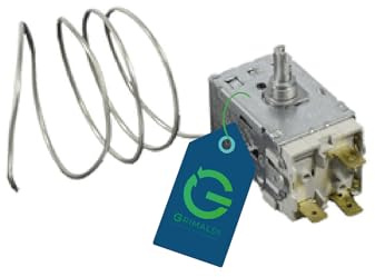 G GRIMALDI Termostato Frigo Compatibile con Frigorifero Indesit Ariston ATEA C00058912 A13-0512, Capillare 600 mm — 3 Contatti 6.3 mm — Regolazione Cold +4/-32°C Warm +5/-19°C