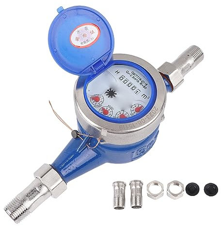 Mechanischer Wasserzähler, Edelstahl DN15 Wasserzähler Unter 1 MP, Mechanischer Wasserzähler, Tragbarer Wassermesser