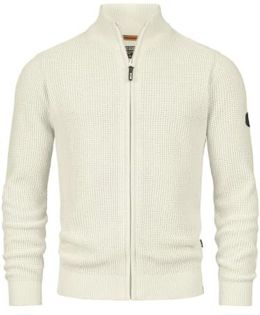 Indicode Herren INLayton Strickjacke mit Stehkragen und Reißverschluss | Klassischer Cardigan mit Stehkragen und Reißverschluss, Strickjacke, Herrenjacke, Freizeitjacke, Strickoberteil für Männer