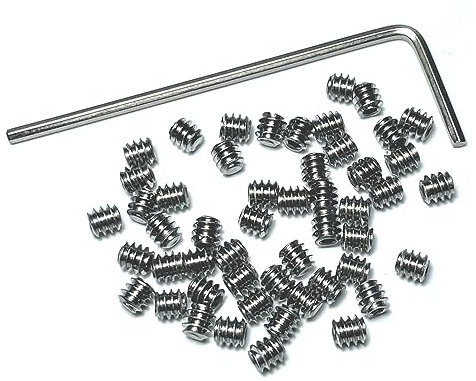 ZDingTech 50pcs Set Screws 6-32 x 1/8 inch 304 Stainless Steel Allen Head Hex Hexagon Socket Set Screws with 1/16 Allen Wrench,Set Grub Screws Hex Allen Head Socket Set Screw.(1/8 Length)