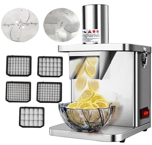 NYANS Commercial Electric Vegetable Dicer, 250W Vegetable Chopper Slicing Shred Machine, for Onion Potato Carrot, Automatic Food Processor Fruit Cutting Machine