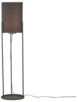 meineWunschleuchte Kleine Stehlampe Schwarz mit Stoffschirm innen Gold - Höhe 114cm